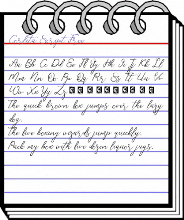 Corlita Script Free Regular animated font preview