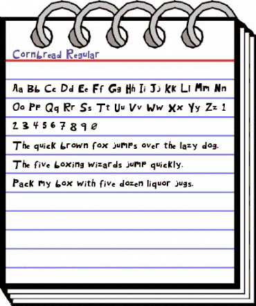 Cornbread Regular animated font preview