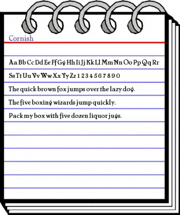 Cornish Regular animated font preview