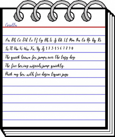 Corolla Regular animated font preview