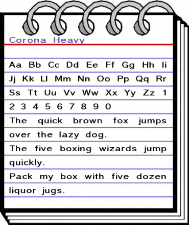 Corona Heavy Regular animated font preview