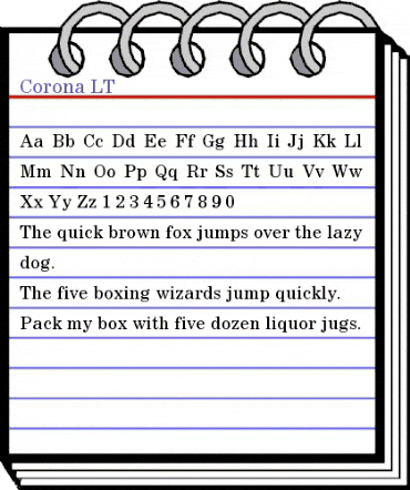 Corona LT Regular animated font preview