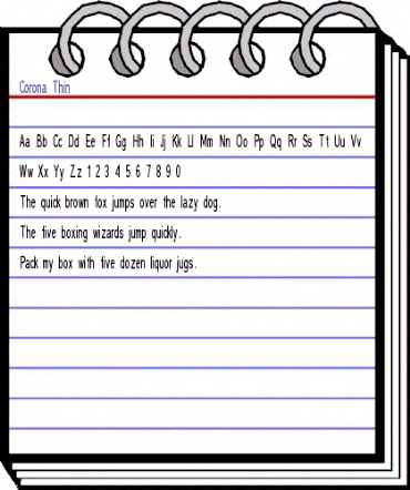 Corona Thin Regular animated font preview