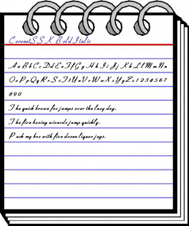 CoronetSSK Bold Italic animated font preview