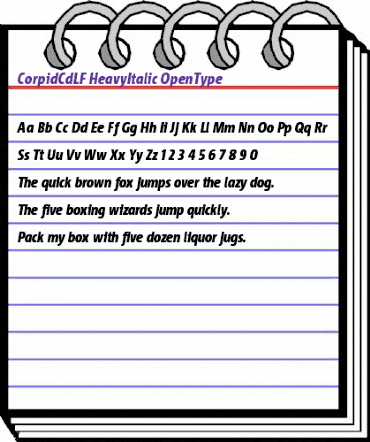 Corpid Cd LF Heavy Italic animated font preview