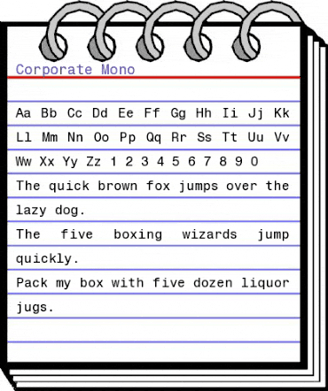 Corporate Mono Regular animated font preview Corporate Mono Regular animated font preview
