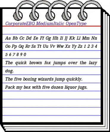 Corporate E BQ Regular animated font preview