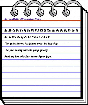 CorpusGothic Italic animated font preview CorpusGothic Italic animated font preview