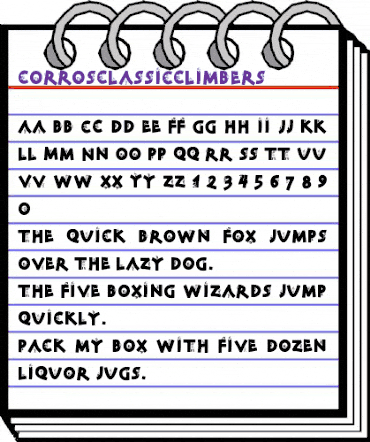 CorrosClassicClimbers Regular animated font preview