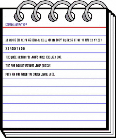 Cortina Regular animated font preview