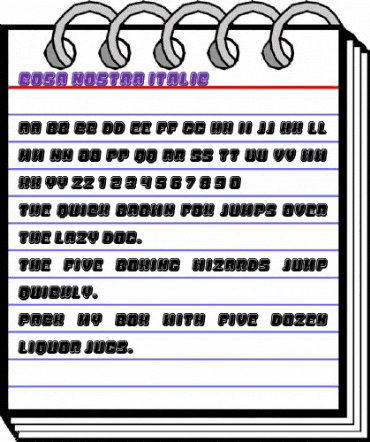 Cosa Nostra Italic animated font preview