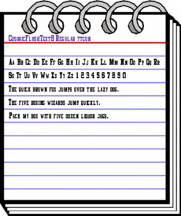 CosmicFlushText8 Regular animated font preview