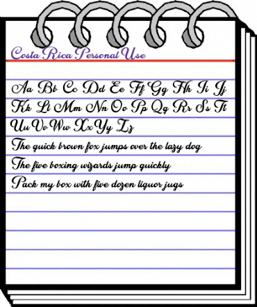 Costa Rica Personal Use Regular animated font preview