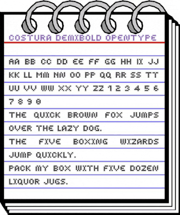 Costura DemiBold animated font preview