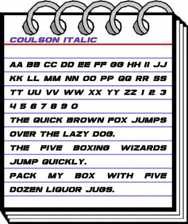 Coulson Italic animated font preview Coulson Italic animated font preview