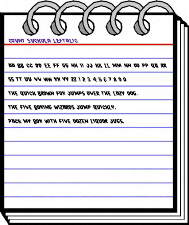 Count Suckula Leftalic Italic animated font preview