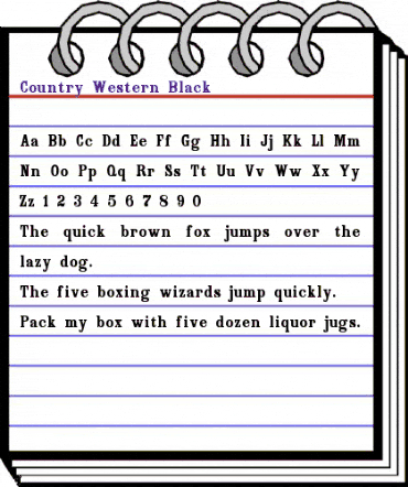 Country Western Black Regular animated font preview