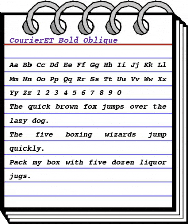 CourierET Bold Oblique animated font preview