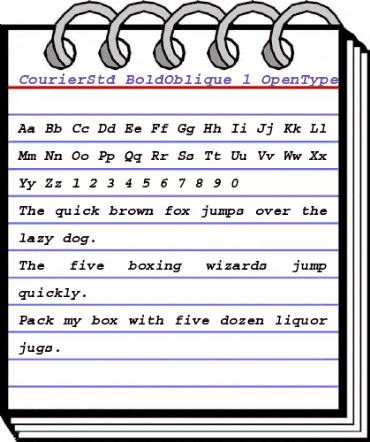 Courier Std Bold Oblique animated font preview Courier Std Bold Oblique animated font preview