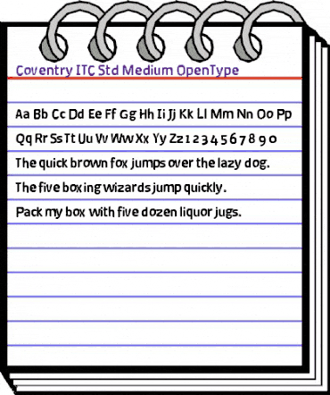 Coventry ITC Std Medium animated font preview