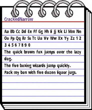 CrackedNarrow Regular animated font preview