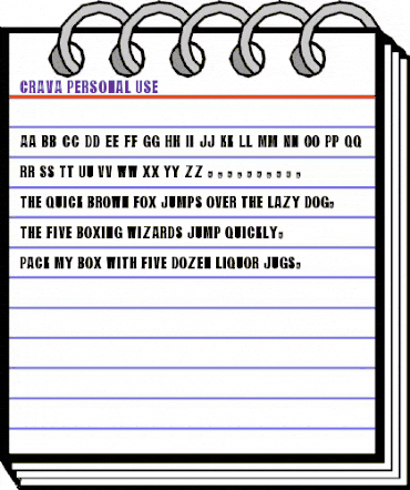 CRAVA Personal Use Regular animated font preview CRAVA Personal Use Regular animated font preview