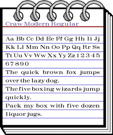 Craw Modern Regular animated font preview