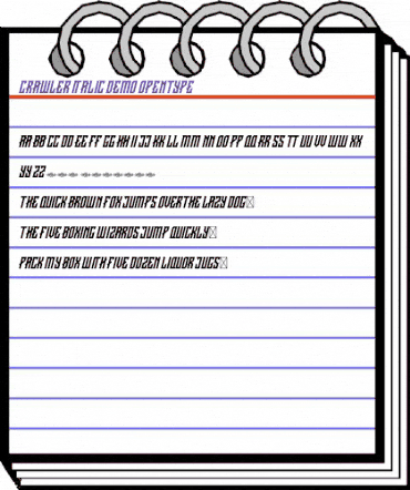 CRAWLER Italic Demo animated font preview