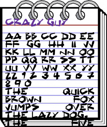 Crazy Guy Regular animated font preview