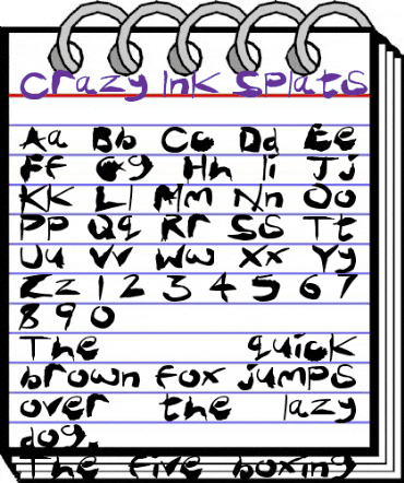 Crazy Ink Splats Regular animated font preview Crazy Ink Splats Regular animated font preview