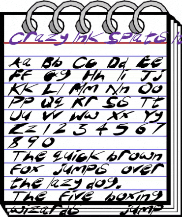 Crazy Ink Splats Italic animated font preview