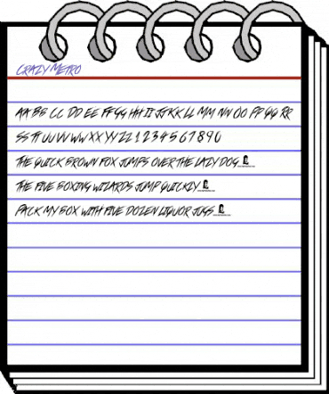 Crazy Metro Regular animated font preview