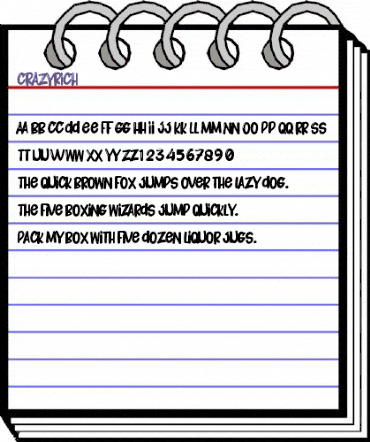$CRAZY RICH$ Regular animated font preview