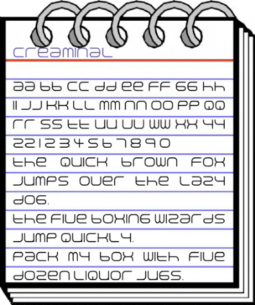 Creaminal Regular animated font preview
