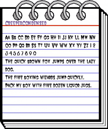 CreeperCondensed Regular animated font preview