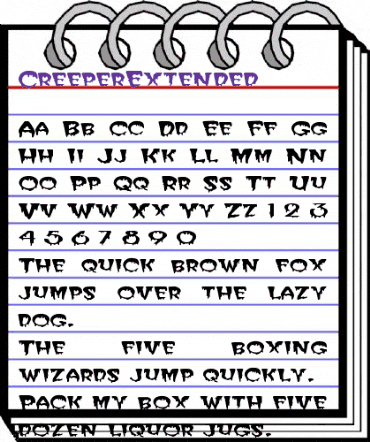 CreeperExtended Regular animated font preview