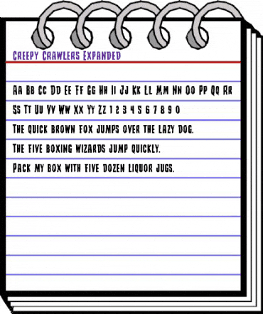 Creepy Crawlers Expanded Expanded animated font preview Creepy Crawlers Expanded Expanded animated font preview