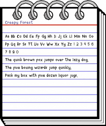 Creepy Forest Regular animated font preview