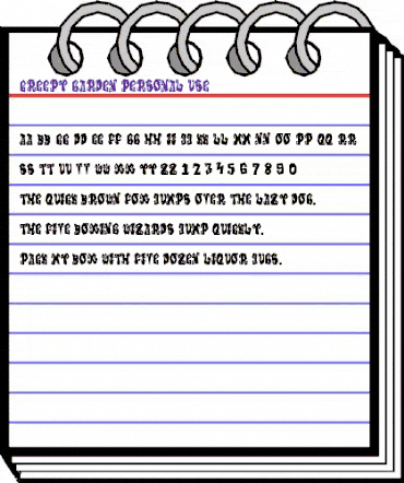 Creepy Garden Personal Use Regular animated font preview