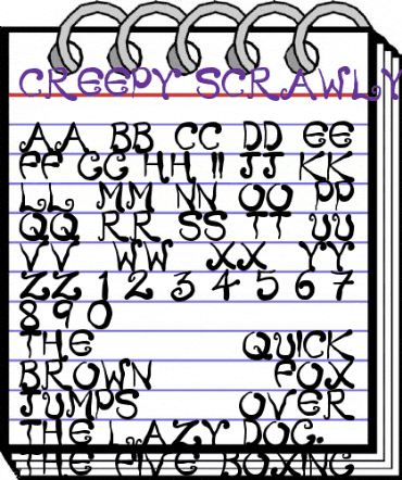 Creepy Scrawly Regular animated font preview