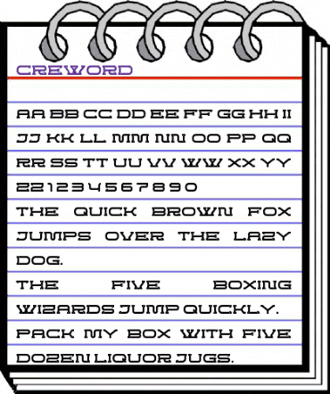 Creword Regular animated font preview