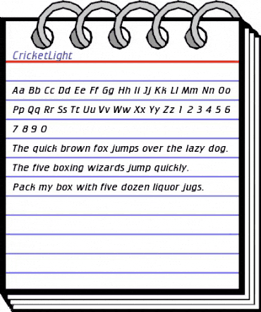 CricketLight Normal animated font preview