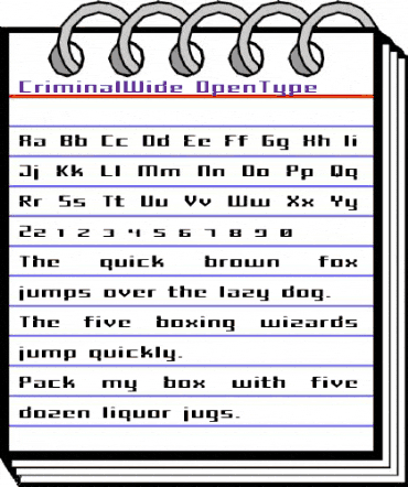 CriminalWide Regular animated font preview