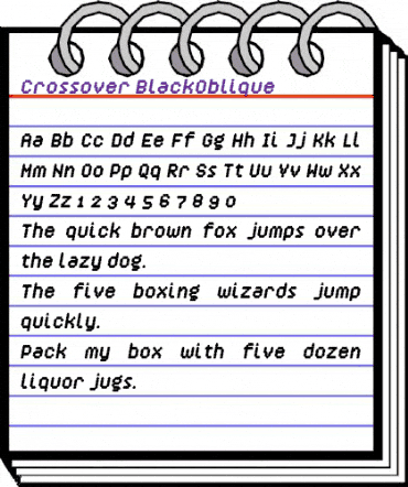 Crossover BlackOblique animated font preview Crossover BlackOblique animated font preview