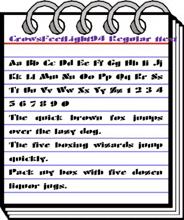 CrowsFeetLight94 Regular animated font preview CrowsFeetLight94 Regular animated font preview