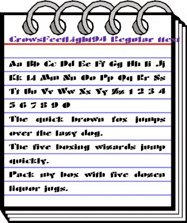 CrowsFeetLight94 Regular animated font preview
