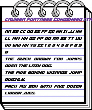 Cruiser Fortress Condensed Italic Condensed Italic animated font preview