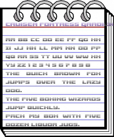 Cruiser Fortress Gradient Regular animated font preview