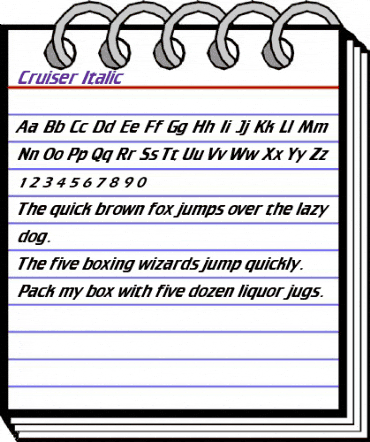 Cruiser Italic animated font preview Cruiser Italic animated font preview