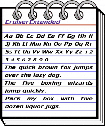 CruiserExtended Regular animated font preview